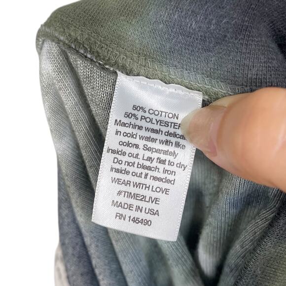 Electric & Rose Green Gray Tie Dye Swirl Textured Fleece Jogger Sweatpants SZ S - Picture 8 of 8